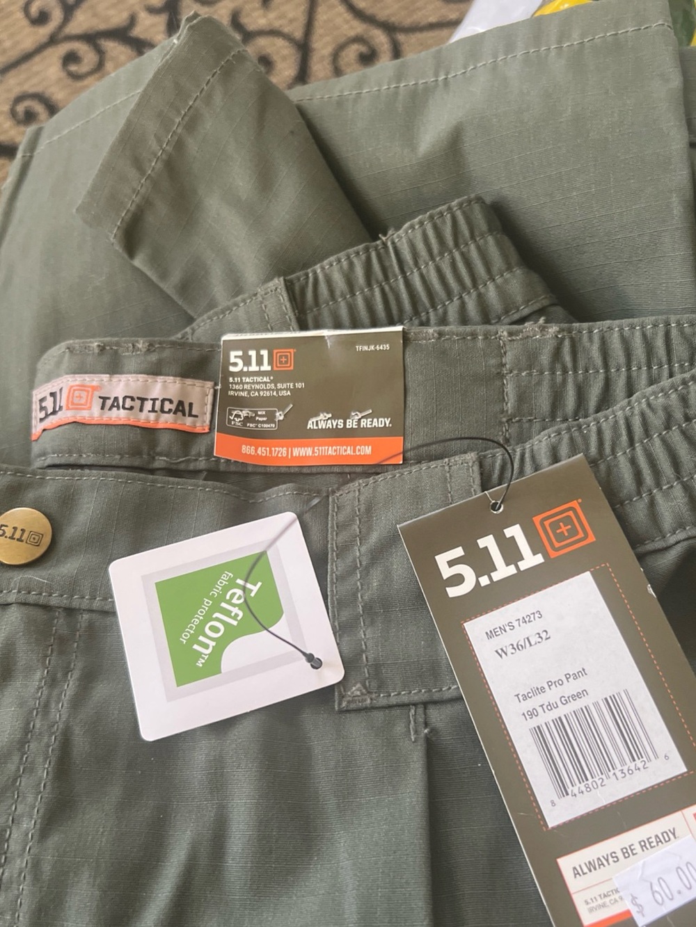 511 Tactical Pants 74273 Taclite Pro Pant TDU Green 36/32 Cargo Mens Relaxed Fit